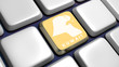 Keyboard (detail) with Kuwait map key