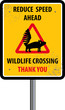 Wildlife crossing sign, vector illustration