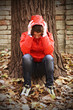 Photo: A depressed teenager facing her own problems. A depressed teenager facing her own problems.