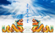 Chinese dragon with 2012 background Chinese dragon with 2012 background