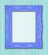 Ornamental blue frame on a stripy background Ornamental blue frame on a stripy background