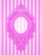 Beautiful ornamental frame on a pink stripy background Beautiful ornamental frame on a pink stripy background