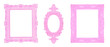 Set of baby pink ornamental frames Set of baby pink ornamental frames