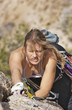 Female rock climber.