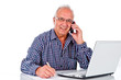 senior businessman has fun at work