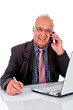 senior businessman has fun at work