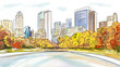 illustration of ice skaters in City