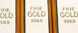 Fine gold 999,9. Set of gold ingots.