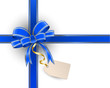 Vektor: Blaue Schleife mit Schild Blaue Schleife mit Schild