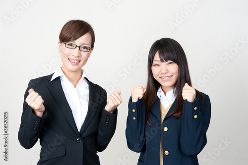 Photo: asian high schoolgirl and teacher asian high schoolgirl and teacher