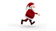 Cartoon Santa Claus running on spot - side view Cartoon Santa Claus running on spot - side view