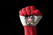 Fist painted in colors of austria flag Fist painted in colors of austria flag
