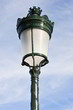 Black lantern on sky with clouds
