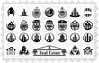Vector: Set of stylized images of various houses and buildings Set of stylized images of various houses and buildings