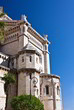 Side of the Cathedral of Monaco on blue sky