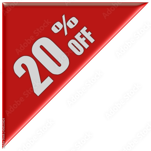 Illustration: Dreieck rot 20 PERCENT OFF Dreieck rot 20 PERCENT OFF