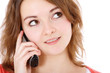 Attraktives Mädchen führt ein Telefonat