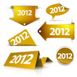 Vector golden 2012 Labels, stickers, pointers, tags Vector golden 2012 Labels, stickers, pointers, tags