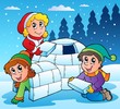 Winter scene with kids 1