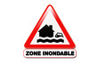 Panneau danger zone inondable