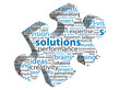 Illustration: "SOLUTIONS" Tag Cloud (ideas jigsaw piece questions and answers) "SOLUTIONS" Tag Cloud (ideas jigsaw piece questions and answers)