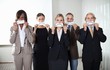 Group of business executives with sad emotions
