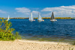 Photo: Seasonal yacht race on an autumnal river. Seasonal yacht race on an autumnal river.