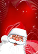 Santa Claus on Christmas Eve a red background