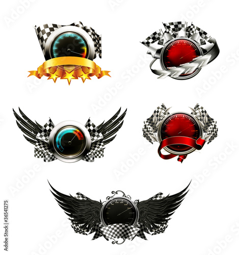 Vector: Set of racing emblems Set of racing emblems
