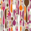 Cutlery silhouette icons pattern background
