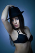 sexy woman in lingerie with hat