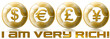I am very rich! Dollars pound euro yen - futuristic coin