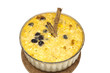 Creamy rice pudding with sultanas and cinnamon. A simple, tasty