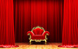 Red velvet curtain opening scene