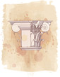 Chapiter- hand draw sketch composite architectural order