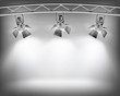 Wall with lights. Vector illustration.