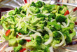 Fried Map Broccoli put on a plate