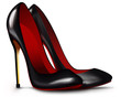 stilettos noir et rouge escarpins