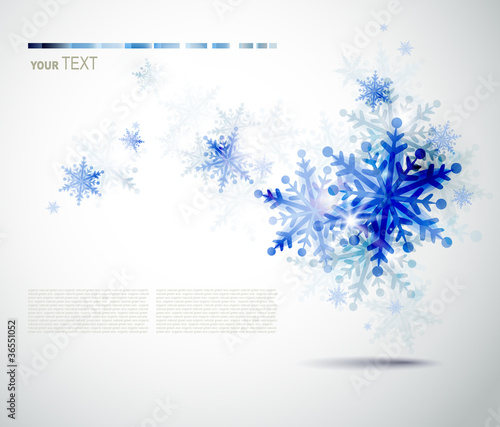 Vector: Christmas background with abstract winter blue snowflakes Christmas background with abstract winter blue snowflakes