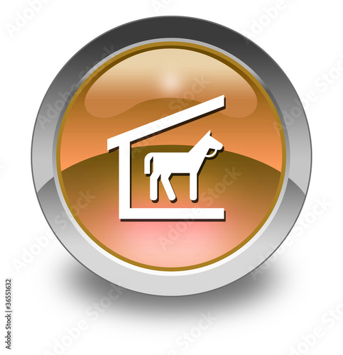 Illustration: Orange Glossy Pictogram "Stable" Orange Glossy Pictogram "Stable"