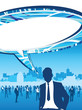 business people speech bubble
