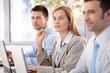 Young professionals having business training