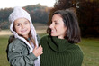 Mother and daughter in nature