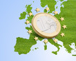 Euromünze in Europa