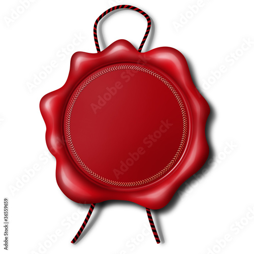 Illustration: Wachssiegel mit Faden Wachssiegel mit Faden