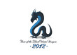 2012 Year of Black Water Dragon vector greeting card, calendar