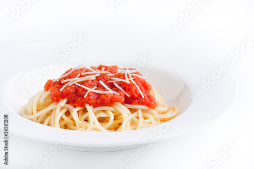 Photo: Spaghetti with tomato sauce and cheese Spaghetti with tomato sauce and cheese