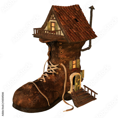 Illustration: Stiefelhaus mit Eingang Stiefelhaus mit Eingang