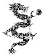 Chinese Dragon Snowflakes Black and White Clip Art Chinese Dragon Snowflakes Black and White Clip Art