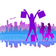 Vector: shopping city shopping city